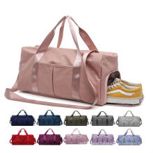 Hot sales Sport Gym Duffle Holdall Training Yoga Travel Overnight Weekend Shoulder Tote Bag with Shoes Compartment